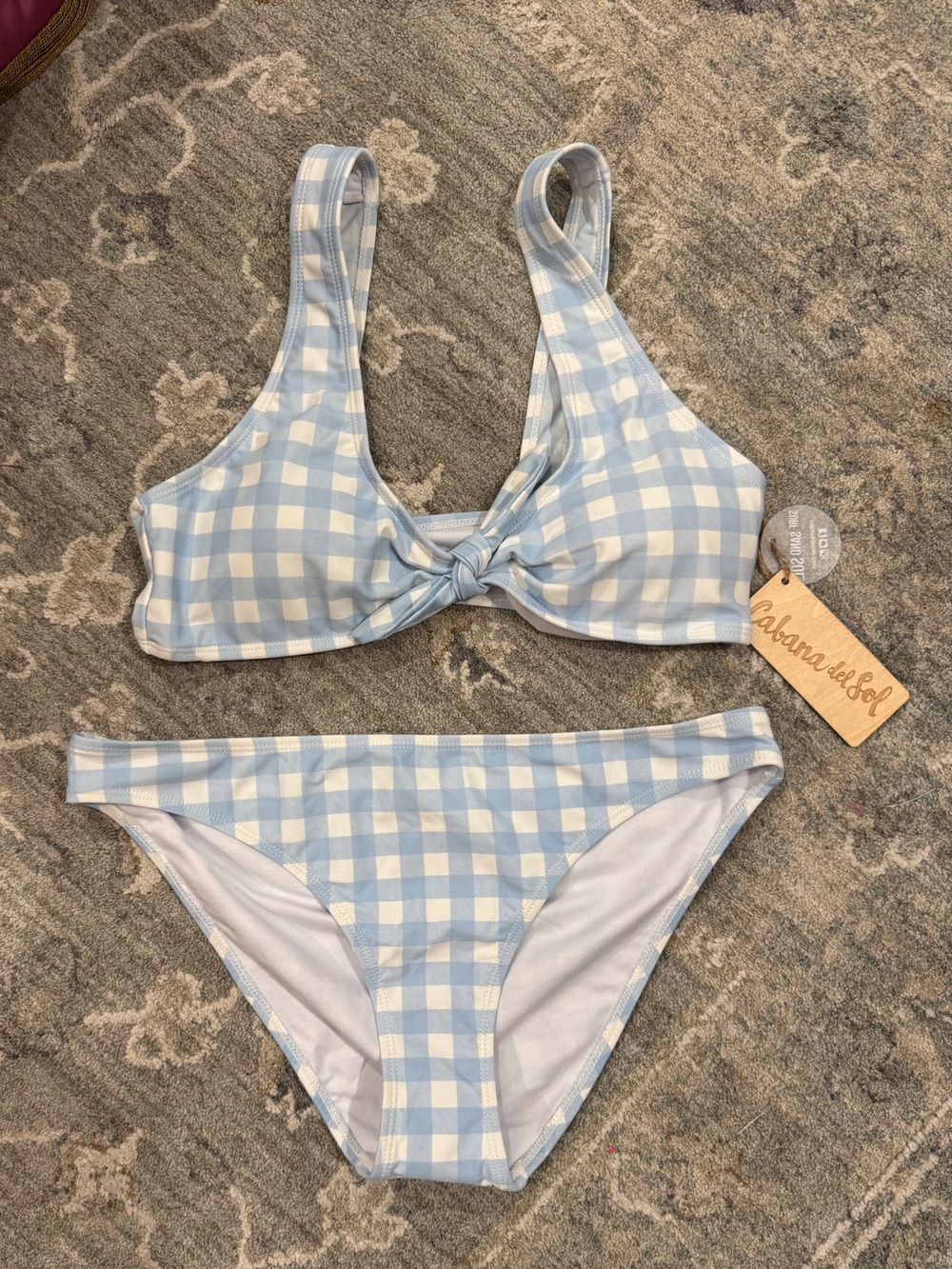 Cabana Life Blue and White Gingham Bikini Set